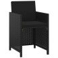 vidaXL Set de comedor de jardín 3 pzas y cojines ratán sintético negro vidaXL Set de comedor de jardín 3 pzas y cojines ratán sintético negro