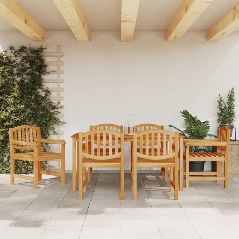 vidaXL Juego de comedor de jardín 7 piezas madera maciza de teca vidaXL Juego de comedor de jardín 7 piezas madera maciza de teca