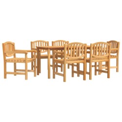 vidaXL Juego de comedor de jardín 7 piezas madera maciza de teca