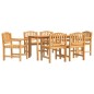 vidaXL Juego de comedor de jardín 7 piezas madera maciza de teca vidaXL Juego de comedor de jardín 7 piezas madera maciza de teca