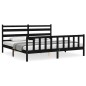 vidaXL Estructura de cama con cabecero madera maciza negro 180x200 cm vidaXL Estructura de cama con cabecero madera maciza negro 180x200 cm