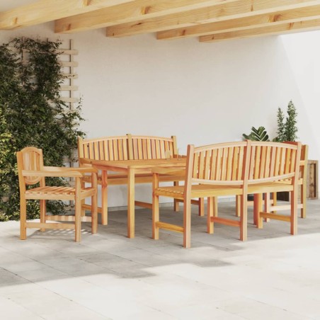 vidaXL Juego de comedor para jardín 5 piezas madera maciza de teca