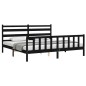 vidaXL Estructura de cama con cabecero madera maciza negro 180x200 cm vidaXL Estructura de cama con cabecero madera maciza negro 180x200 cm