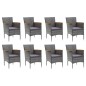 vidaXL Set de muebles jardín 9 pzas con cojines ratán sintético gris vidaXL Set de muebles jardín 9 pzas con cojines ratán sintético gris
