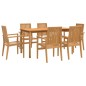 vidaXL Juego de comedor de jardín 7 piezas madera maciza de teca vidaXL Juego de comedor de jardín 7 piezas madera maciza de teca