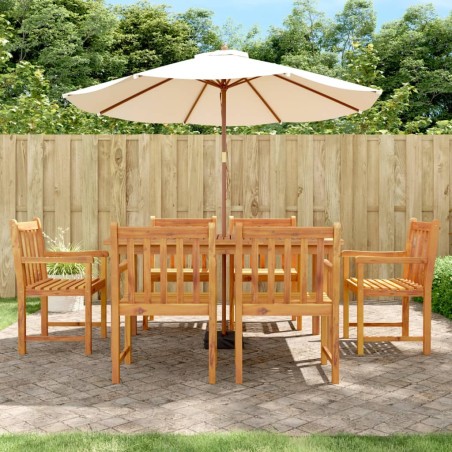 vidaXL Juego de comedor para jardín 7 piezas madera maciza acacia