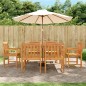 vidaXL Juego de comedor para jardín 7 piezas madera maciza acacia