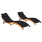 vidaXL Tumbonas 2 unidades con cojines madera maciza de acacia vidaXL Tumbonas 2 unidades con cojines madera maciza de acacia