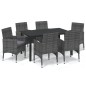 vidaXL Set de muebles jardín 7 pzas con cojines ratán sintético gris vidaXL Set de muebles jardín 7 pzas con cojines ratán sintético gris