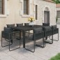 vidaXL Set de comedor de jardín de 9 piezas PVC ratán negro vidaXL Set de comedor de jardín de 9 piezas PVC ratán negro