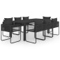 vidaXL Set de comedor de jardín de 9 piezas PVC ratán negro vidaXL Set de comedor de jardín de 9 piezas PVC ratán negro