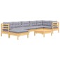vidaXL Juego de muebles de jardín 8 pzas y cojines madera maciza pino vidaXL Juego de muebles de jardín 8 pzas y cojines madera maciza pino