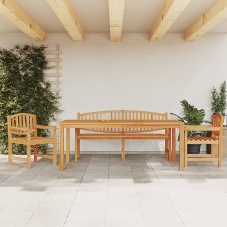 vidaXL Juego de comedor para jardín 4 piezas madera maciza de teca