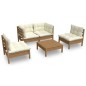vidaXL Muebles de jardín 5 piezas cojines madera maciza de pino vidaXL Muebles de jardín 5 piezas cojines madera maciza de pino