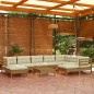 vidaXL Muebles de jardín 10 pzas y cojines madera de pino marrón miel vidaXL Muebles de jardín 10 pzas y cojines madera de pino marrón miel