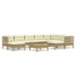 vidaXL Muebles de jardín 10 pzas y cojines madera de pino marrón miel vidaXL Muebles de jardín 10 pzas y cojines madera de pino marrón miel