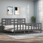vidaXL Estructura de cama con cabecero madera maciza gris 200x200 cm vidaXL Estructura de cama con cabecero madera maciza gris 200x200 cm
