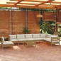 vidaXL Muebles de jardín 9 pzas y cojines madera de pino marrón miel vidaXL Muebles de jardín 9 pzas y cojines madera de pino marrón miel