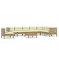 vidaXL Muebles de jardín 9 pzas y cojines madera de pino marrón miel vidaXL Muebles de jardín 9 pzas y cojines madera de pino marrón miel