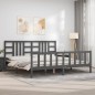 vidaXL Estructura de cama con cabecero madera maciza gris 200x200 cm vidaXL Estructura de cama con cabecero madera maciza gris 200x200 cm