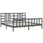 vidaXL Estructura de cama con cabecero madera maciza gris 200x200 cm vidaXL Estructura de cama con cabecero madera maciza gris 200x200 cm
