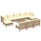 vidaXL Muebles de jardín 11 pzas y cojines madera de pino marrón miel vidaXL Muebles de jardín 11 pzas y cojines madera de pino marrón miel