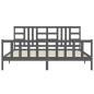 vidaXL Estructura de cama con cabecero madera maciza gris 200x200 cm vidaXL Estructura de cama con cabecero madera maciza gris 200x200 cm