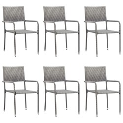 vidaXL Juego de comedor de jardín 7 piezas ratán sintético gris