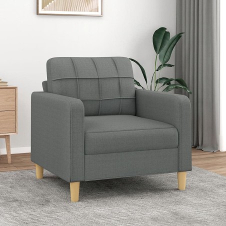 vidaXL Sillón de tela gris oscuro 60 cm