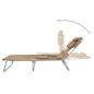 vidaXL Tumbona plegable con cojín de cabeza y respaldo ajustable gris vidaXL Tumbona plegable con cojín de cabeza y respaldo ajustable gris