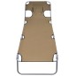 vidaXL Tumbona plegable con cojín de cabeza y respaldo ajustable gris vidaXL Tumbona plegable con cojín de cabeza y respaldo ajustable gris