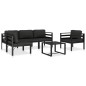 vidaXL Set muebles de jardín 6 pzas y cojines aluminio gris antracita 