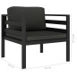vidaXL Set muebles de jardín 6 pzas y cojines aluminio gris antracita 