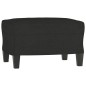 vidaXL Sofá de 3 plazas con taburete de tela negro 180 cm vidaXL Sofá de 3 plazas con taburete de tela negro 180 cm