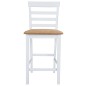 vidaXL Set mesa y sillas de bar 5 piezas madera maciza natural blanca