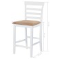 vidaXL Set mesa y sillas de bar 5 piezas madera maciza natural blanca