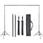 vidaXL Kit estudio 3 telones fondo algodón estructura ajustable 3x3 m vidaXL Kit estudio 3 telones fondo algodón estructura ajustable 3x3 m