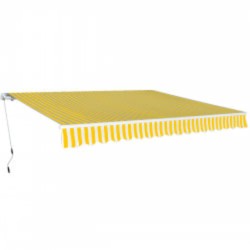 vidaXL Toldo plegable de operación manual 600 cm amarillo y blanco