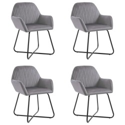 vidaXL Sillas de comedor 4 unidades de terciopelo gris