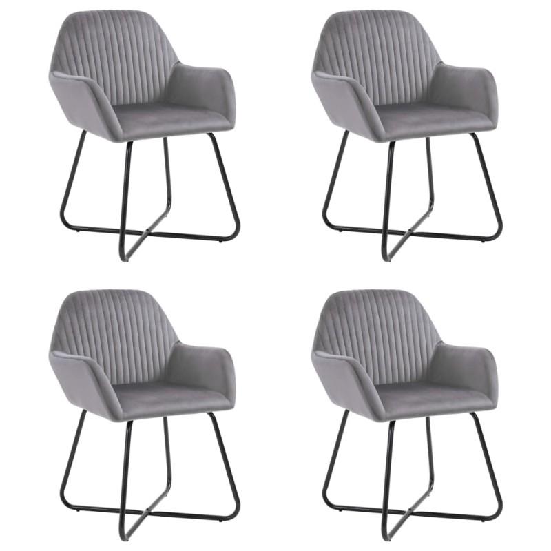 vidaXL Sillas de comedor 4 unidades de terciopelo gris vidaXL Sillas de comedor 4 unidades de terciopelo gris