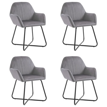 vidaXL Sillas de comedor 4 unidades de terciopelo gris