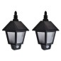 vidaXL Lámparas de pared solares 2 uds con sensor de movimiento negro vidaXL Lámparas de pared solares 2 uds con sensor de movimiento negro