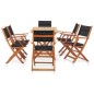 vidaXL Set de comedor para jardín 7 pzas madera maciza eucalipto negro vidaXL Set de comedor para jardín 7 pzas madera maciza eucalipto negro