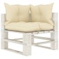 vidaXL Set muebles de palets de jardín 5 pzas madera cojines crema vidaXL Set muebles de palets de jardín 5 pzas madera cojines crema