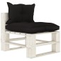 vidaXL Set muebles de palés para jardín 6 pzas madera cojines negros