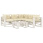 vidaXL Set muebles de palets de jardín 6 pzas madera cojines crema vidaXL Set muebles de palets de jardín 6 pzas madera cojines crema