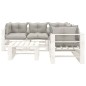 vidaXL Set muebles de palets de jardín 6 pzas madera cojines taupe vidaXL Set muebles de palets de jardín 6 pzas madera cojines taupe