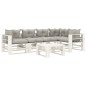 vidaXL Set muebles de palets de jardín 6 pzas madera cojines taupe vidaXL Set muebles de palets de jardín 6 pzas madera cojines taupe
