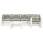 vidaXL Set muebles de palets de jardín 6 pzas madera cojines taupe vidaXL Set muebles de palets de jardín 6 pzas madera cojines taupe