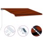 vidaXL Toldo retráctil sensor de viento y LED naranja marrón 500x300cm vidaXL Toldo retráctil sensor de viento y LED naranja marrón 500x300cm